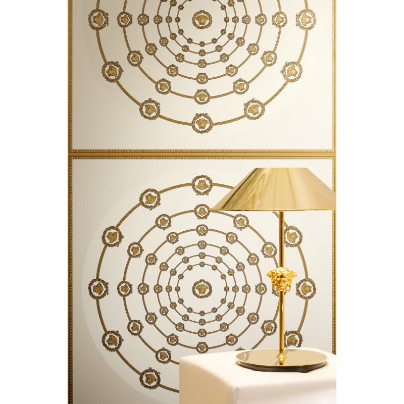 Weiß Art Déco-Design Vliestapete - Versace 6 Kollektion (KG-177061)