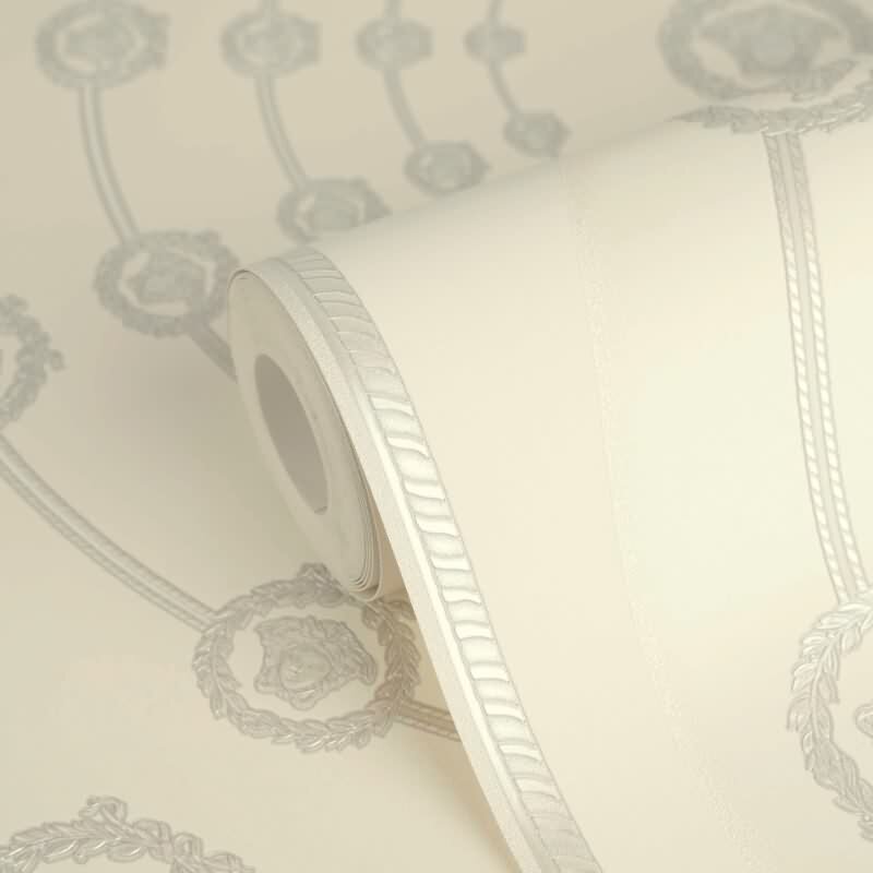 Grau Art Déco-Design Vliestapete - Versace 6 Kollektion (KG-177062)