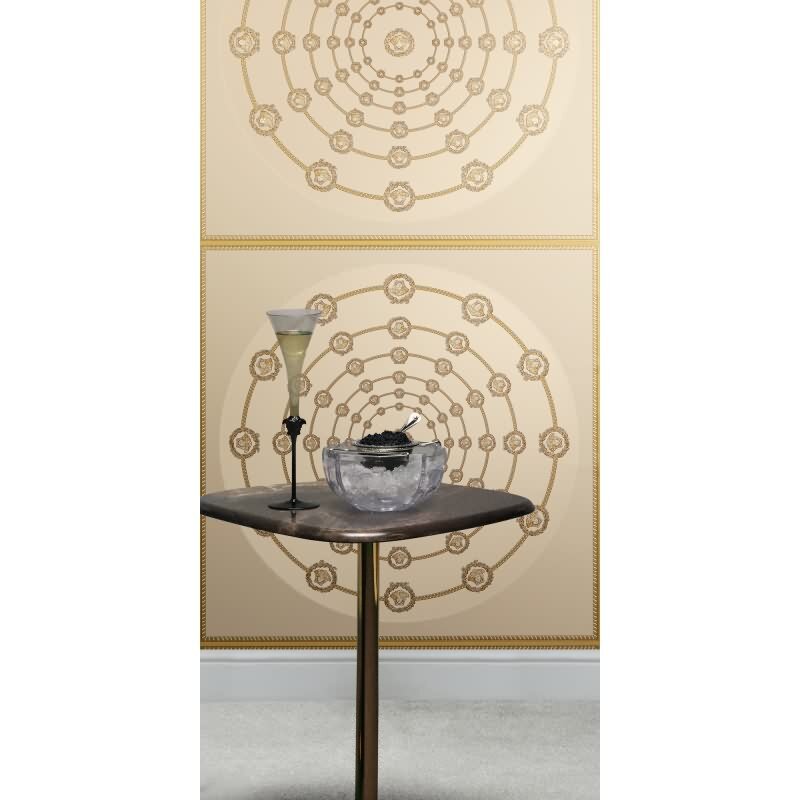 Edle Vliestapete mit Art Déco in Beige & Grau (Versace 6) (KG-177063)