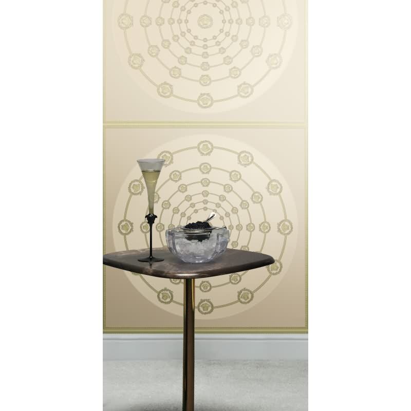 Premium Vliestapete Art Déco Grau mit Grün - Versace 6 (KG-177064)