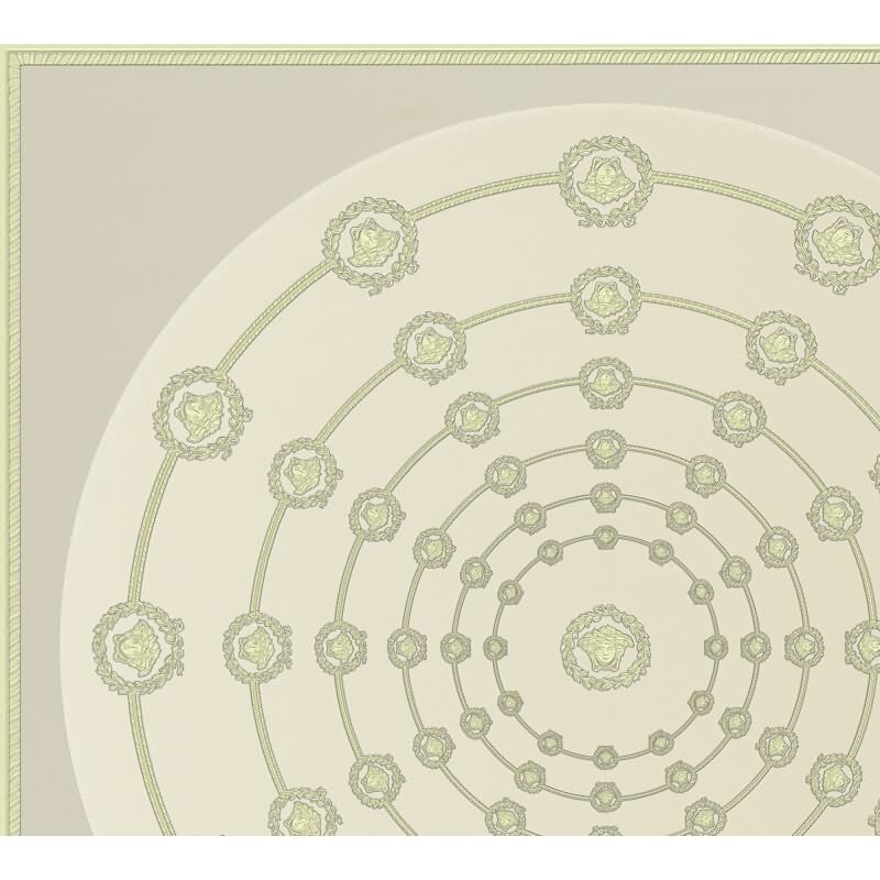 Premium Vliestapete Art Déco Grau mit Grün - Versace 6 (KG-177064)