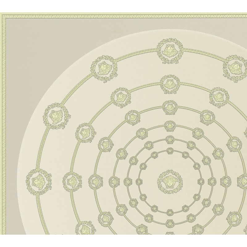 Premium Vliestapete Art Déco Grau mit Grün - Versace 6 (KG-177064)