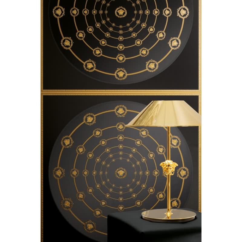Stilvolle Art Déco-Tapete Schwarz mit Grau aus Versace 6 (KG-177065)