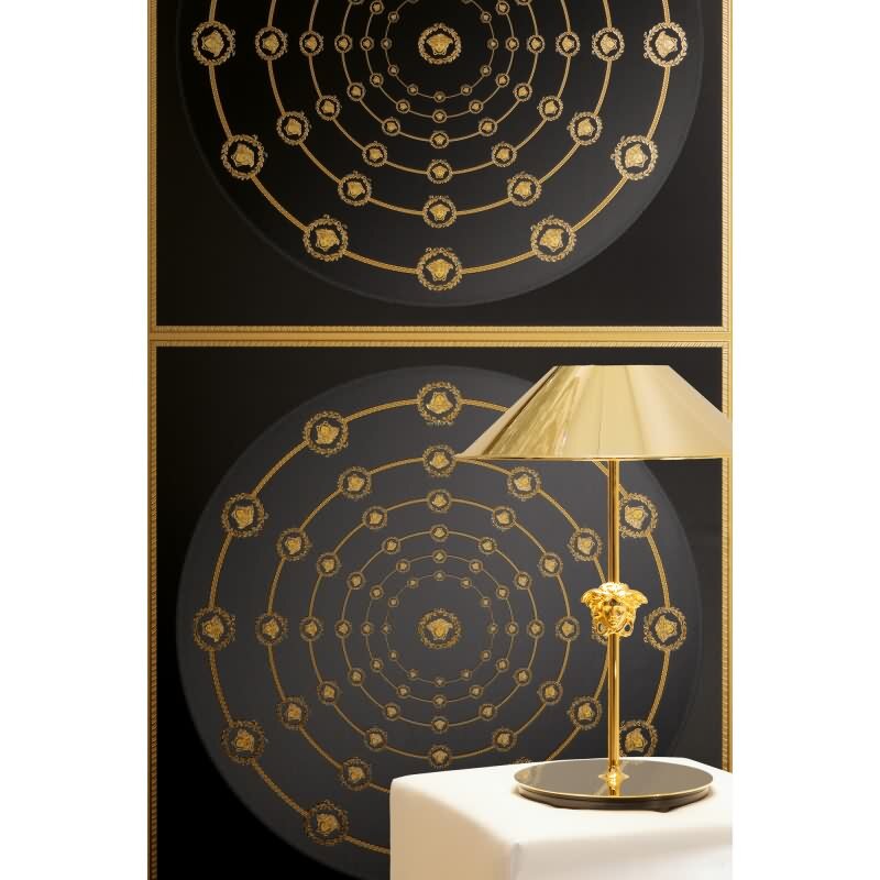 Stilvolle Art Déco-Tapete Schwarz mit Grau aus Versace 6 (KG-177065)