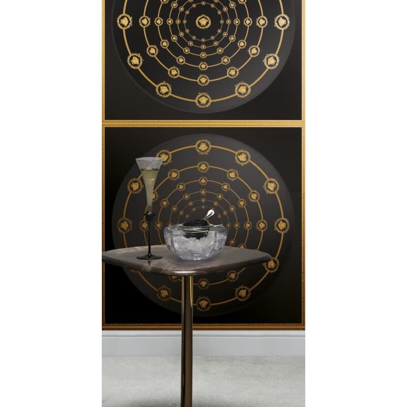 Stilvolle Art Déco-Tapete Schwarz mit Grau aus Versace 6 (KG-177065)