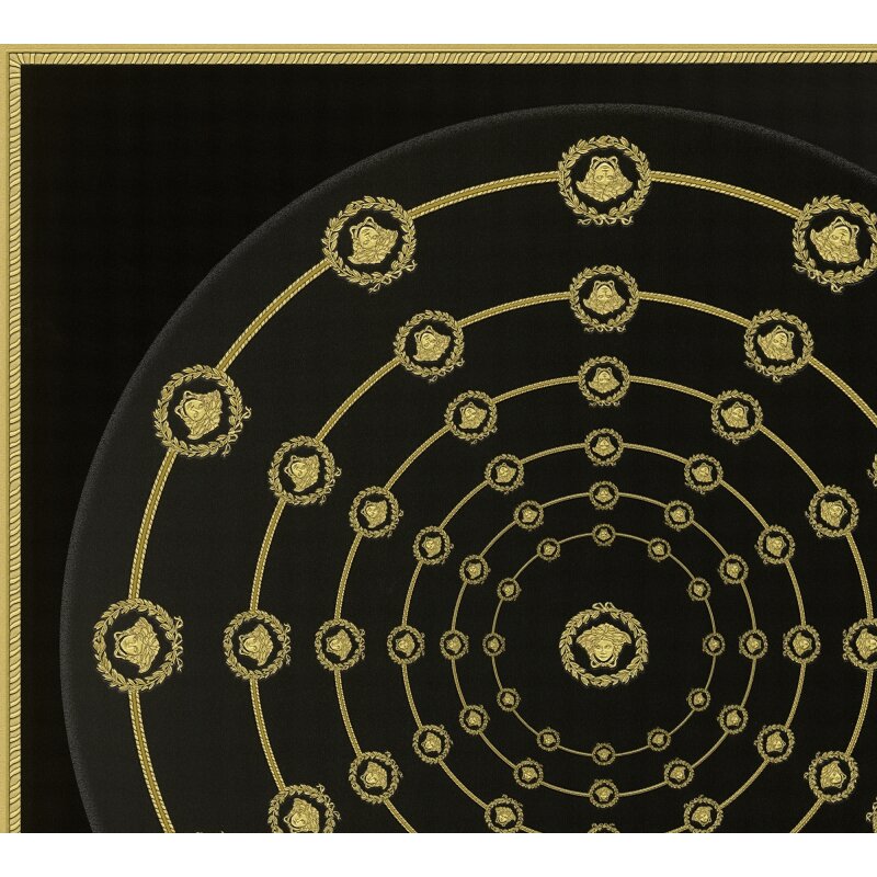 Stilvolle Art Déco-Tapete Schwarz mit Grau aus Versace 6 (KG-177065)