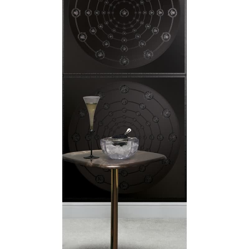 Art Déco-Muster Vliestapete im Schwarz-Ton - Versace 6 Serie (KG-177066)