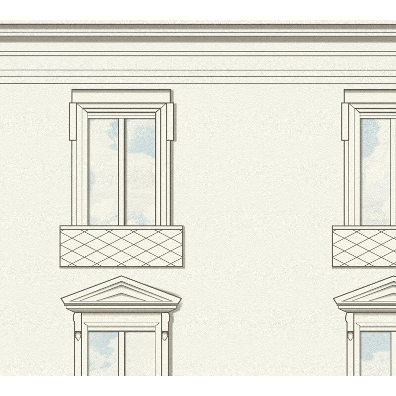 Edle Vliestapete mit Muster in Weiß & Grau (Versace 6) (KG-177069)