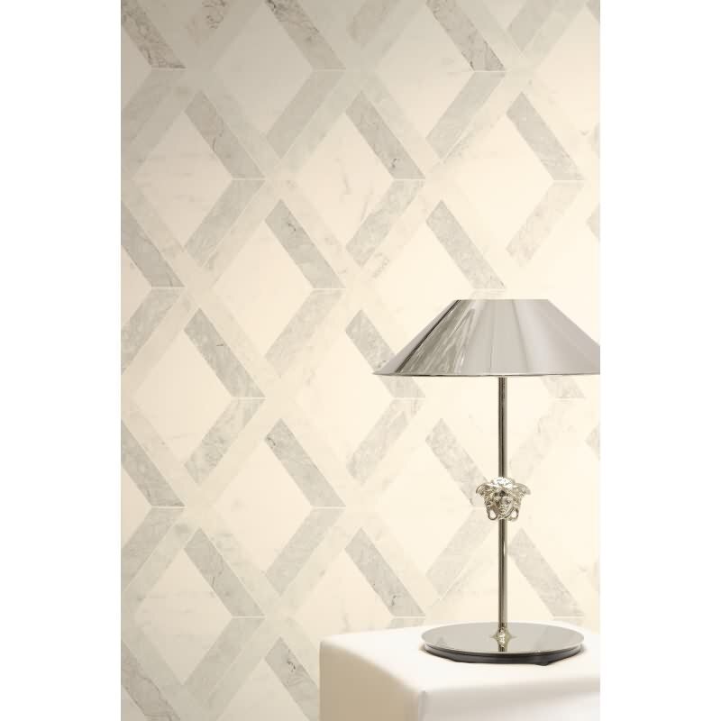 Premium Vliestapete Marmor Grau mit Weiß - Versace 6 (KG-177070)