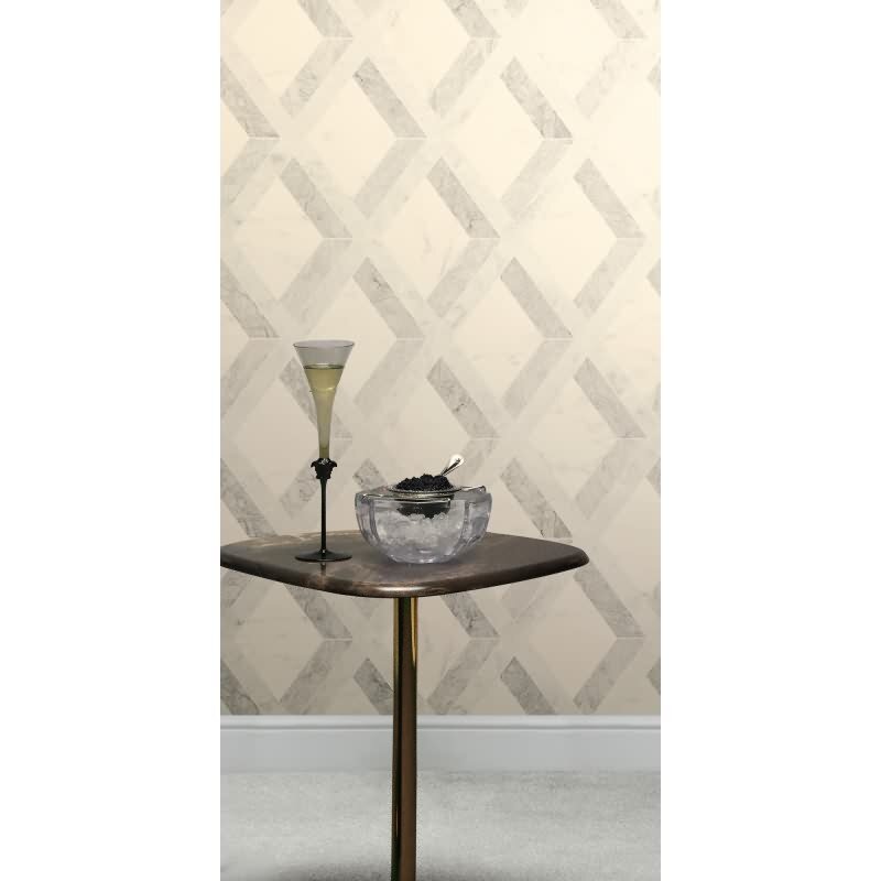 Premium Vliestapete Marmor Grau mit Weiß - Versace 6 (KG-177070)