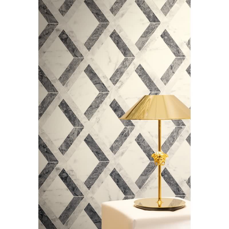 Marmor-Muster Vliestapete im Grau-Ton - Versace 6 Serie (KG-177072)
