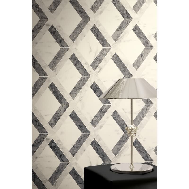Marmor-Muster Vliestapete im Grau-Ton - Versace 6 Serie (KG-177072)