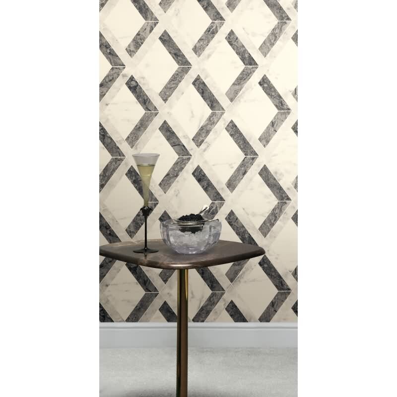 Marmor-Muster Vliestapete im Grau-Ton - Versace 6 Serie (KG-177072)