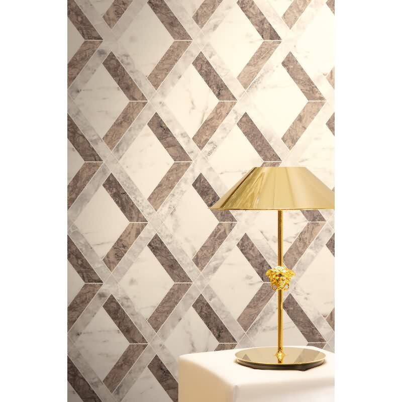 Hochwertige Vliestapete Marmor Braun & Grau - Versace 6 (KG-177073)