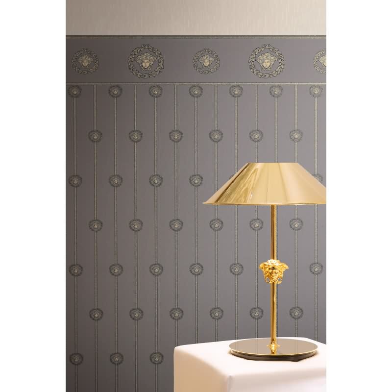 Stilvolle Art Déco-Tapete Grau mit Schwarz aus Versace 6 (KG-177076)