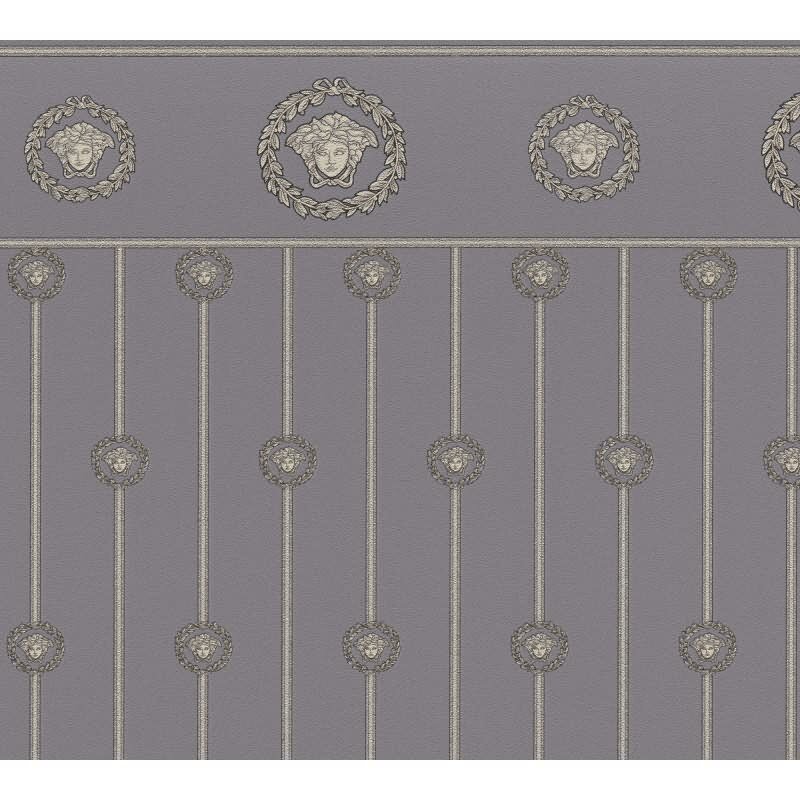 Stilvolle Art Déco-Tapete Grau mit Schwarz aus Versace 6 (KG-177076)