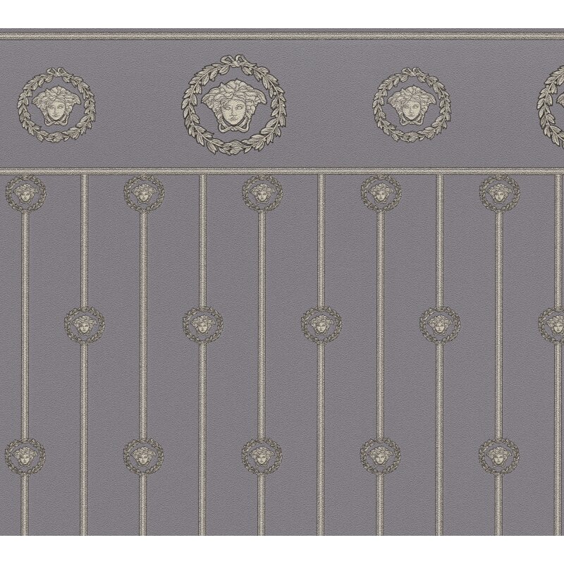 Stilvolle Art Déco-Tapete Grau mit Schwarz aus Versace 6 (KG-177076)