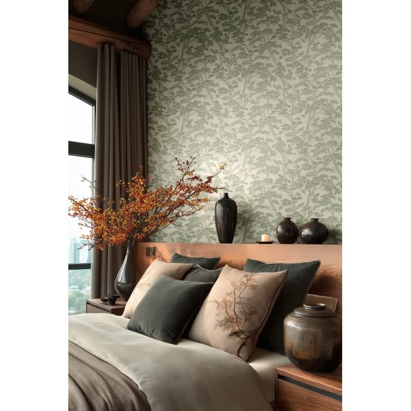 Botanical & Dschungel-Muster Vliestapete im Grün-Ton - Vibes & Styles Serie (KG-177080)