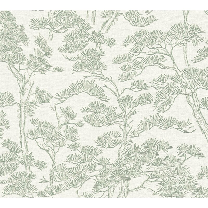 Botanical & Dschungel-Muster Vliestapete im Grün-Ton - Vibes & Styles Serie (KG-177080)