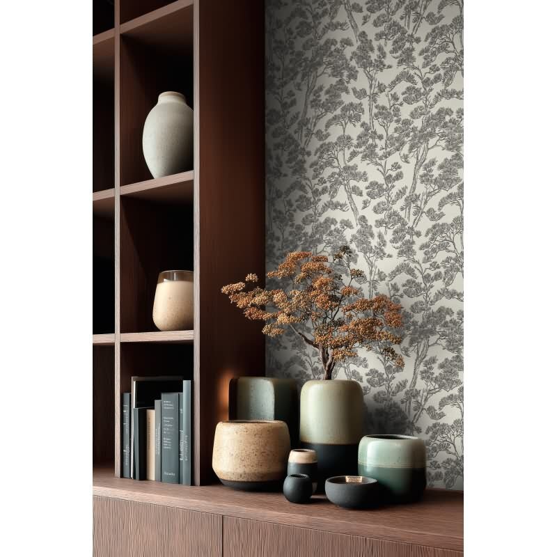 Weiß Botanical & Dschungel-Design Vliestapete - Vibes & Styles Kollektion (KG-177082)