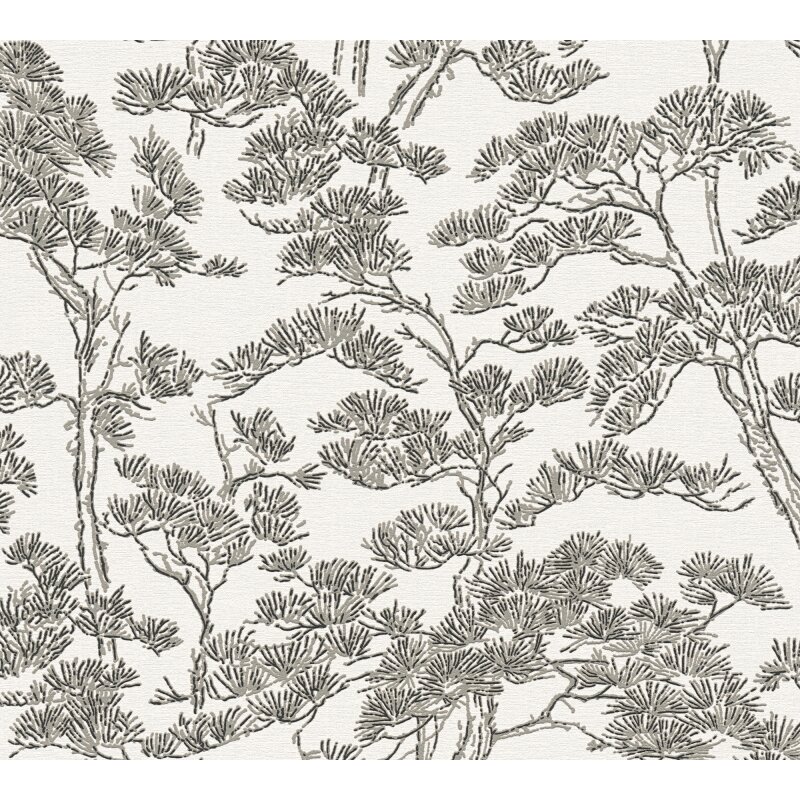 Weiß Botanical & Dschungel-Design Vliestapete - Vibes & Styles Kollektion (KG-177082)