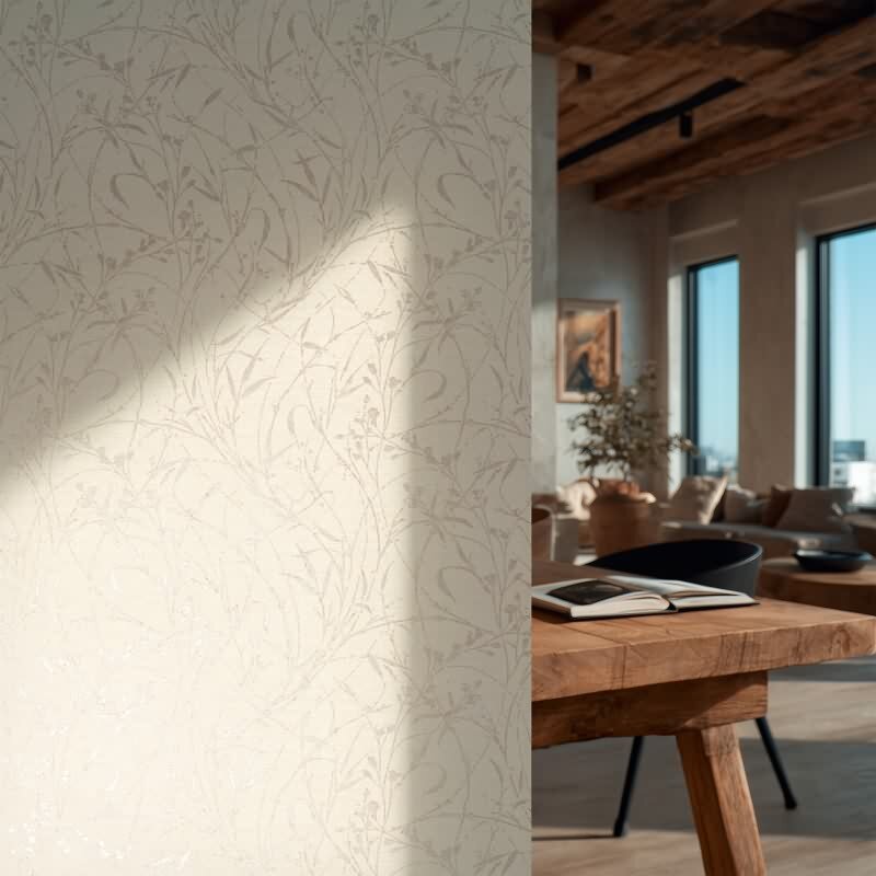 Edle Vliestapete mit Botanical & Dschungel in Beige (Vibes & Styles) (KG-177084)