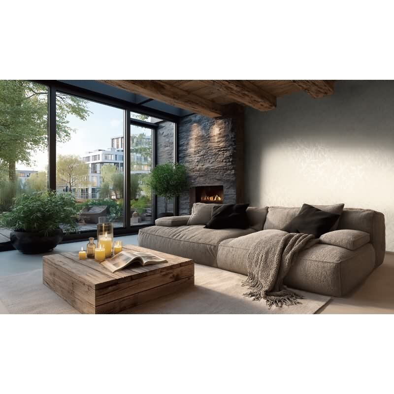 Edle Vliestapete mit Botanical & Dschungel in Beige (Vibes & Styles) (KG-177084)