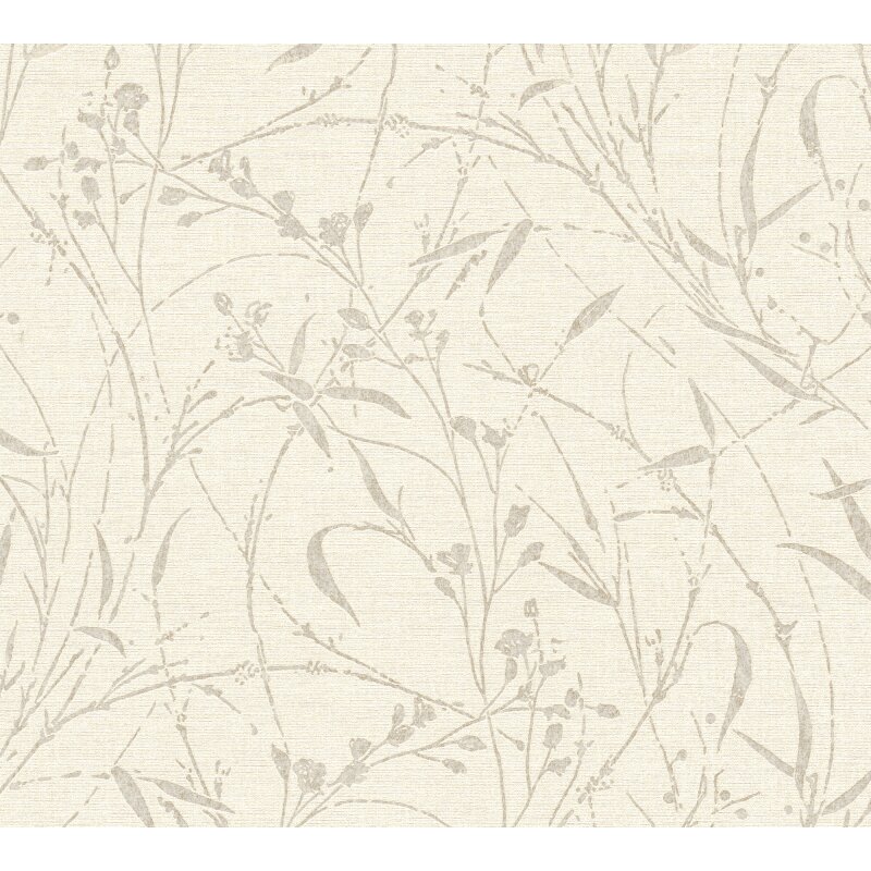 Edle Vliestapete mit Botanical & Dschungel in Beige (Vibes & Styles) (KG-177084)