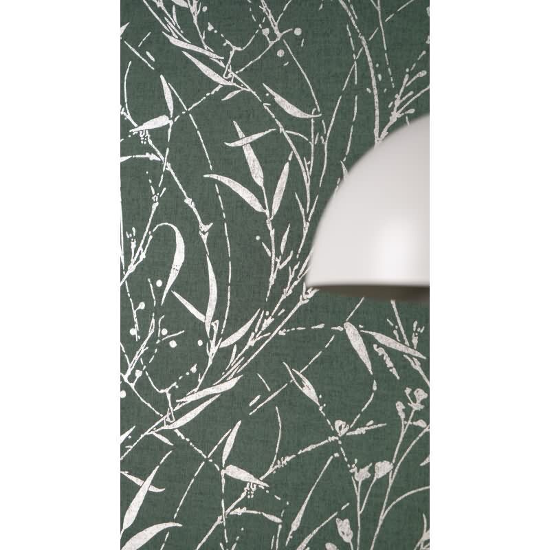 Botanical & Dschungel Vliestapete in Grün & Grau - Vibes & Styles von livingwalls (KG-177087)