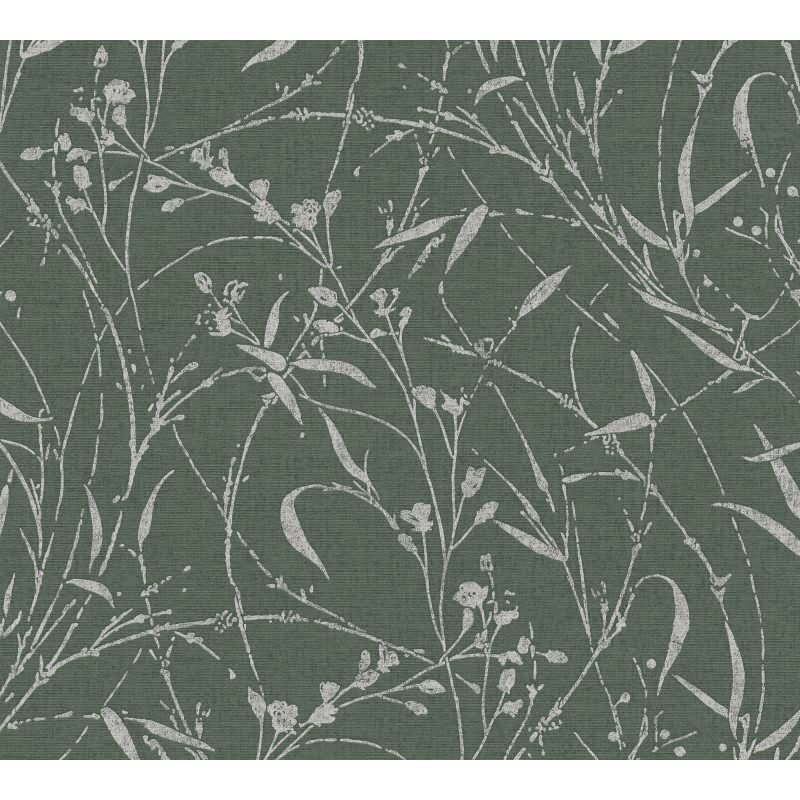 Botanical & Dschungel Vliestapete in Grün & Grau - Vibes & Styles von livingwalls (KG-177087)