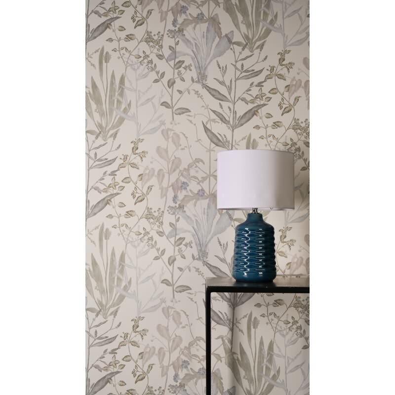 Premium Vliestapete Botanical & Dschungel Beige mit Grau - Vibes & Styles (KG-177092)