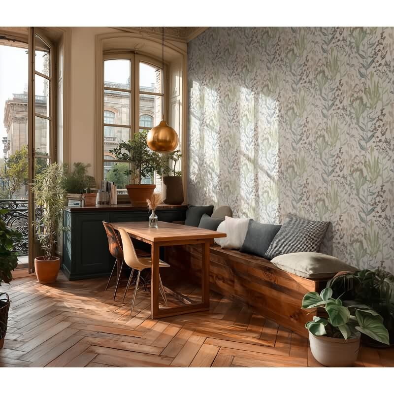 Braun Botanical & Dschungel-Design Vliestapete - Vibes & Styles Kollektion (KG-177093)