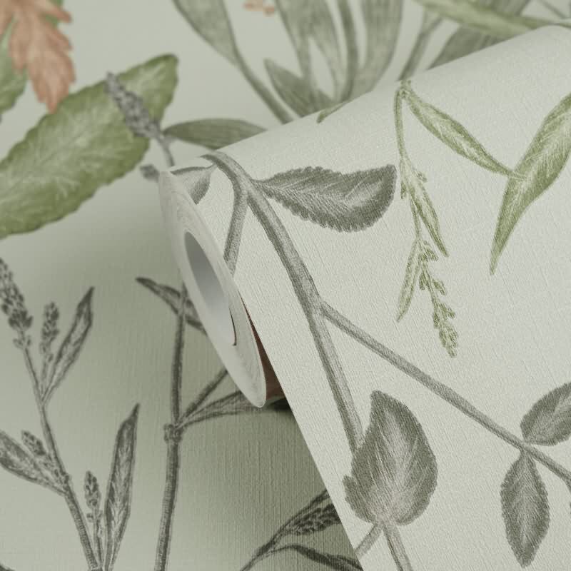 Stilvolle Botanical & Dschungel-Tapete Grün mit Beige aus Vibes & Styles (KG-177094)