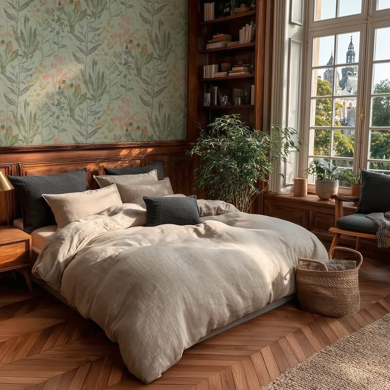 Stilvolle Botanical & Dschungel-Tapete Grün mit Beige aus Vibes & Styles (KG-177094)