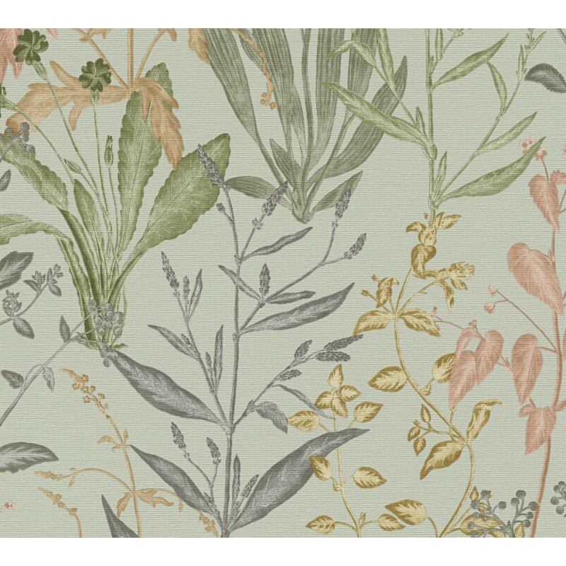 Stilvolle Botanical & Dschungel-Tapete Grün mit Beige aus Vibes & Styles (KG-177094)