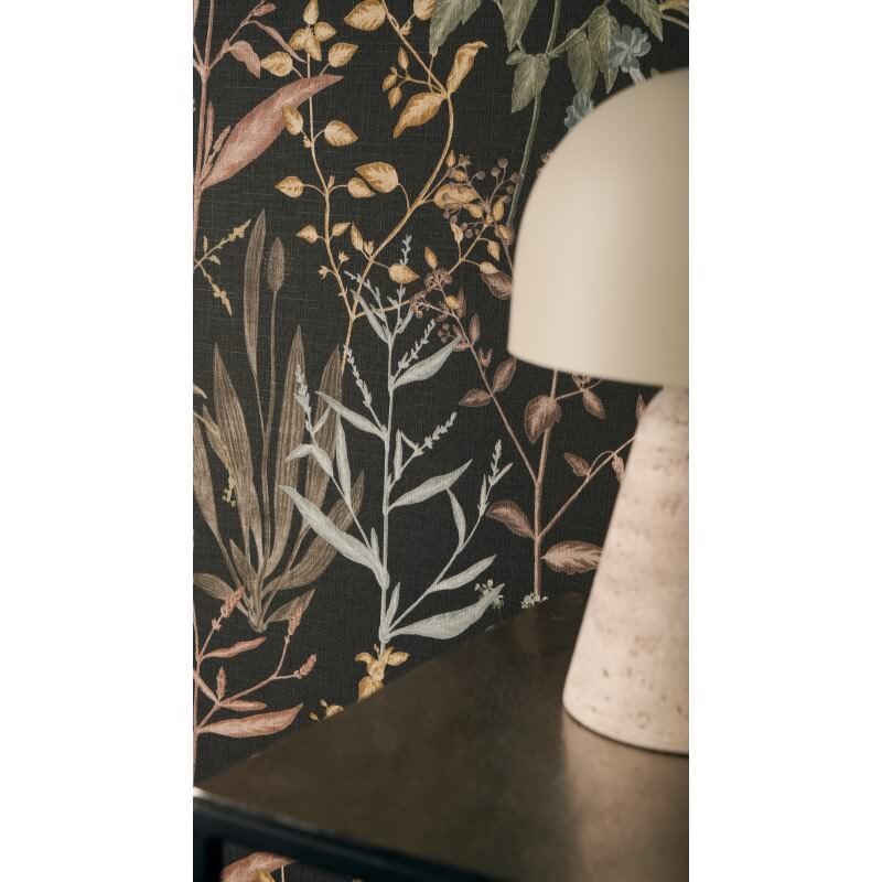 Botanical & Dschungel Vliestapete in Schwarz & Grün - Vibes & Styles von livingwalls (KG-177095)