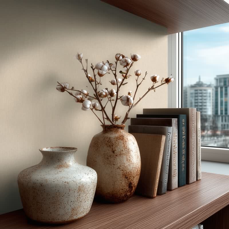 Edle Vliestapete mit Uni in Beige (Vibes & Styles) (KG-177097)