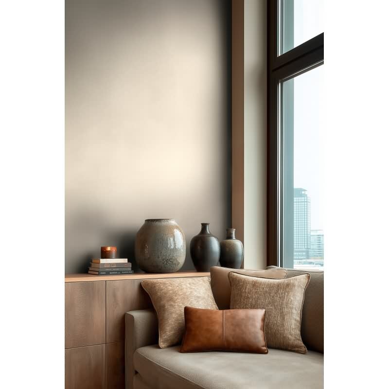 Edle Vliestapete mit Uni in Beige (Vibes & Styles) (KG-177097)