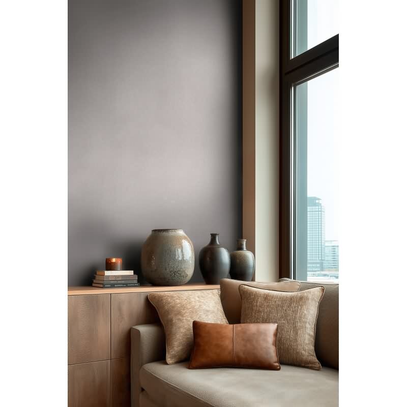 Edle Vliestapete mit Uni in Grau (Vibes & Styles) (KG-177098)