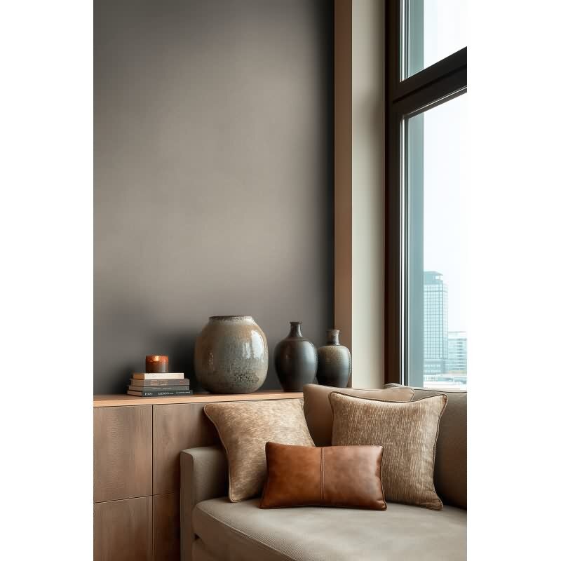 Premium Vliestapete Uni Grau - Vibes & Styles (KG-177099)