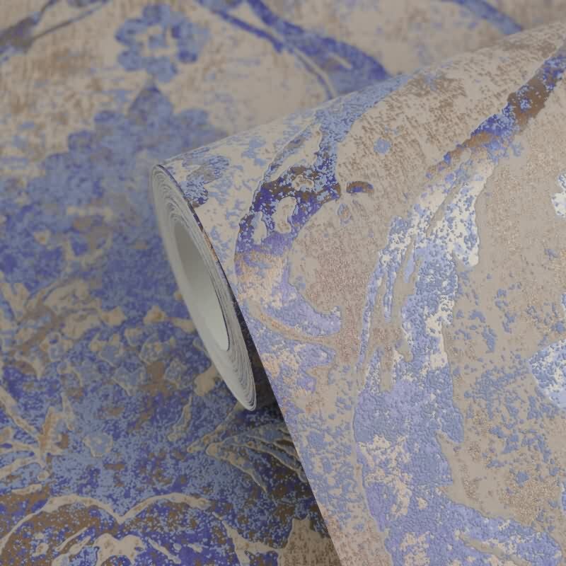 Stilvolle Barock & Ornament-Tapete Blau mit Braun aus Vibes & Styles (KG-177102)