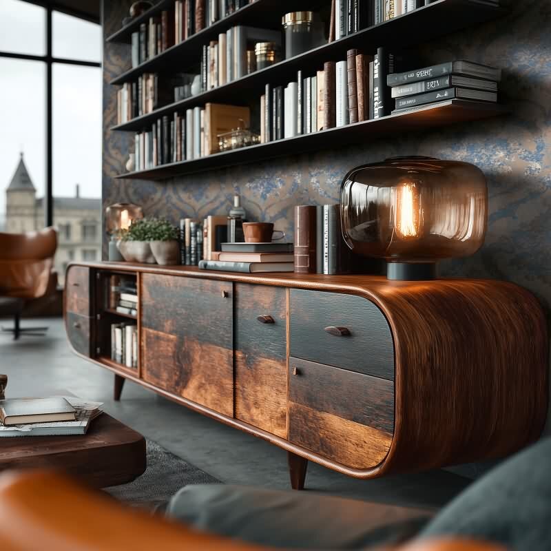 Stilvolle Barock & Ornament-Tapete Blau mit Braun aus Vibes & Styles (KG-177102)