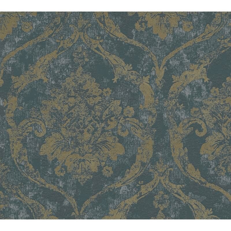 livingwallss Vibes & Styles: Vliestapete mit Barock & Ornament-Design in Grün (KG-177103)