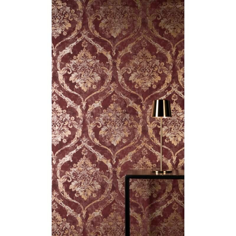 Vliestapete Rot Barock & Ornament - Vibes & Styles Edition von livingwalls (KG-177104)
