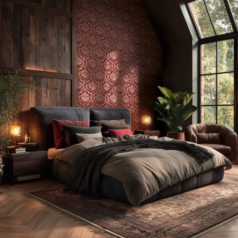 Vliestapete Rot Barock & Ornament - Vibes & Styles Edition von livingwalls (KG-177104)