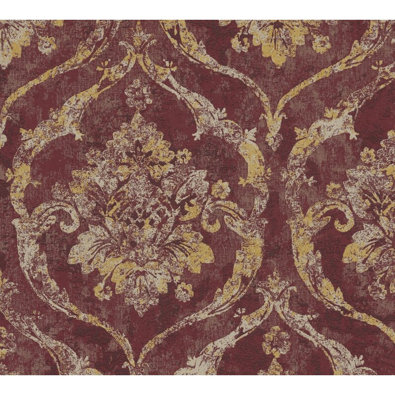 Vliestapete Rot Barock & Ornament - Vibes & Styles Edition von livingwalls (KG-177104)