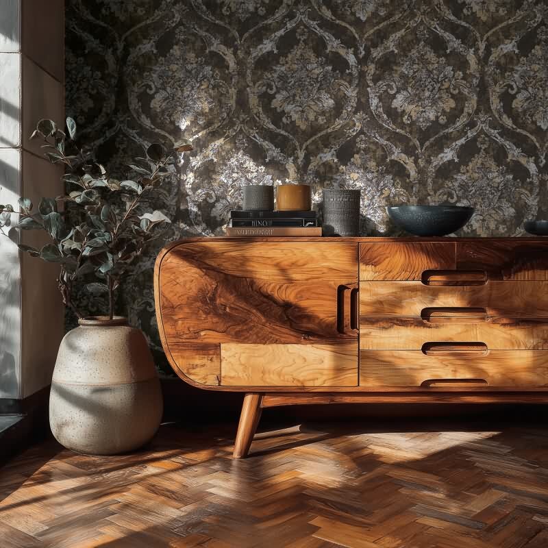 livingwallss Vibes & Styles: Vliestapete mit Barock & Ornament-Design in Schwarz (KG-177105)