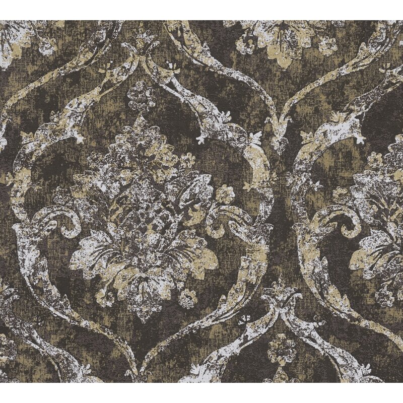 livingwallss Vibes & Styles: Vliestapete mit Barock & Ornament-Design in Schwarz (KG-177105)
