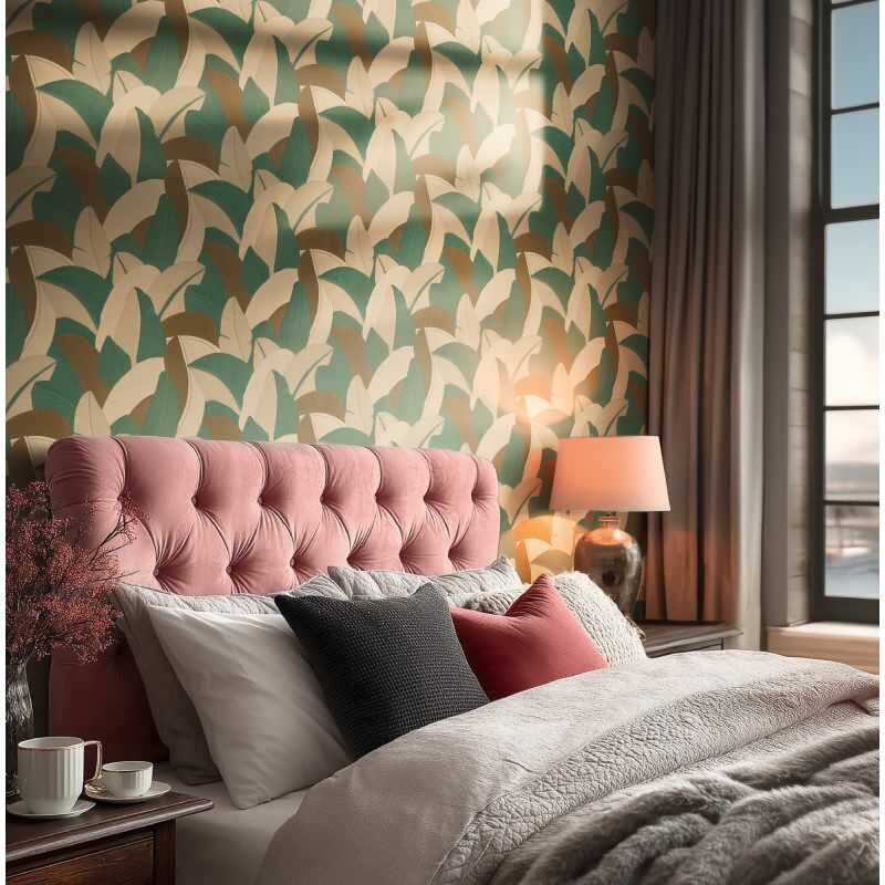 Botanical & Dschungel-Muster Vliestapete im Beige-Ton - Vibes & Styles Serie (KG-177107)