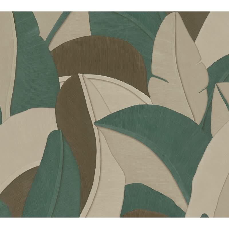 Botanical & Dschungel-Muster Vliestapete im Beige-Ton - Vibes & Styles Serie (KG-177107)